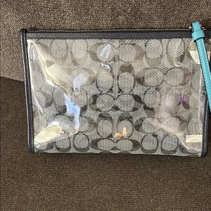 Coach Black and Blue Wristlet Clutch